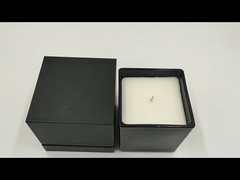 100 Percent Soy Black Square Glass Jar Scented Candle Lemon Verbena