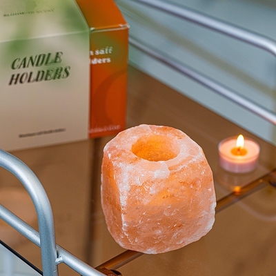 Aromatherapy Crystal Stone Rock Lamp Set 4 Tealight Candle Holder For Wedding