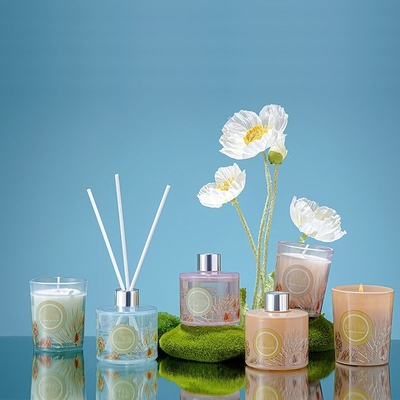 Wedding Party Colorful Pinecone Reed Diffuser Scented Candle Jar Gift Set 60g 50ml