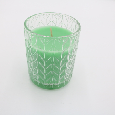 Custom 7.5oz Green Votive Glass Jar Scented Candle Soy Wax With Lids