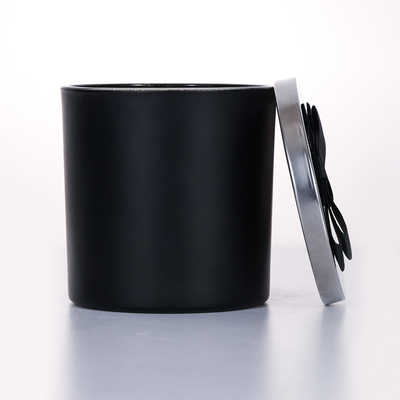 400g Free Sample Black Metal Lid Glass Jar Scented Candle 10*10cm