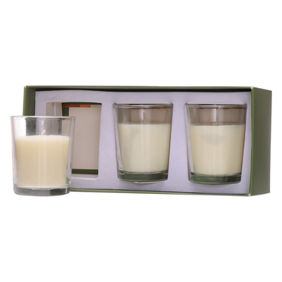 Aroma Home Custom Aromatherapy Glass Jar Candle White 70g*3 for Wedding Birthday