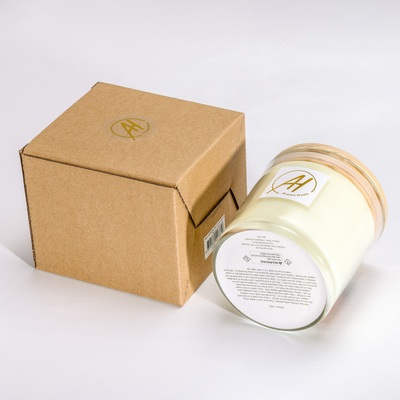 Wooden Lid Cotton Wicks Glass Jar Scented Candle 420g 10*10cm
