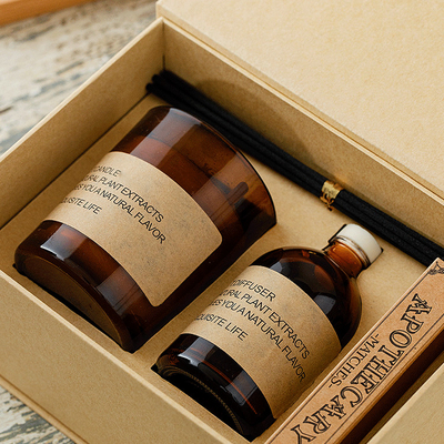 Private Label Glass Scented Candles And Reed Diffuser Home Fragrance Gift Set