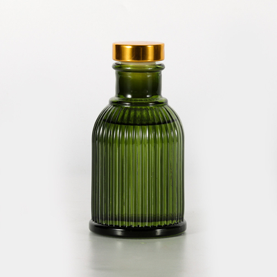 Garden Fragrance Glass Bottle Reed Diffuser Private Label 100ml With Gold Metal Lid