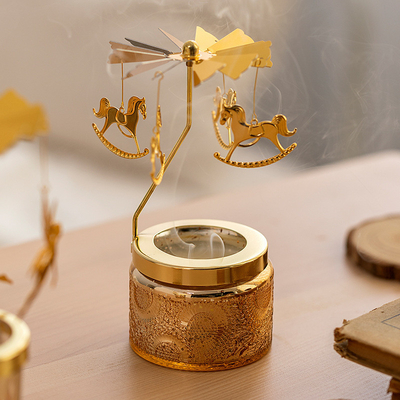 Ins Decor Relief Starry Sky Round Carousel Soy Wax Essential Oil Scented Candles