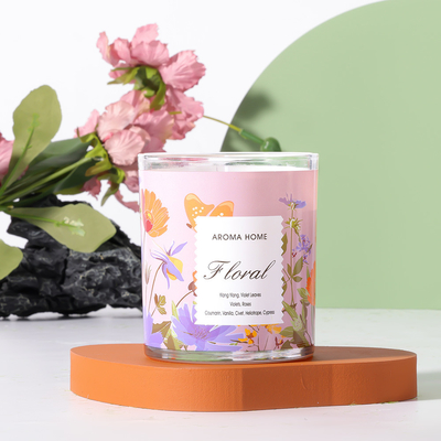 Private Label Aromatherapy Glasses Luxury Soy Scented Candle 220G 8x9cm