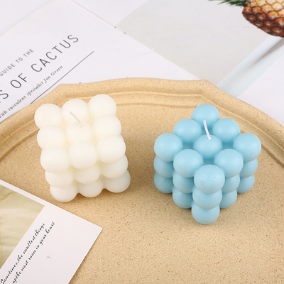 AROMA HOME Cube Ball Shape Macarons Color Scented Carved Candles For Wedding