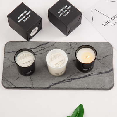 AROMA HOME Private Label Luxury Scented Glass Candle Black White