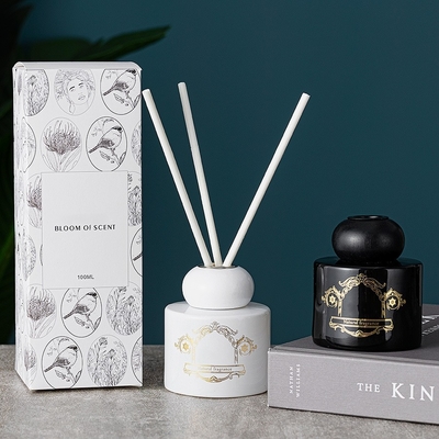 OEM ODM Literature Black White Bottle Fragrance Reed Diffuser Organic Private Label