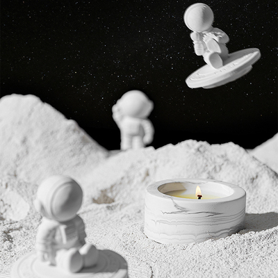 Plaster Space Astronaut Velas Healing Crystal Aromatherapy Scented Candle Private Label