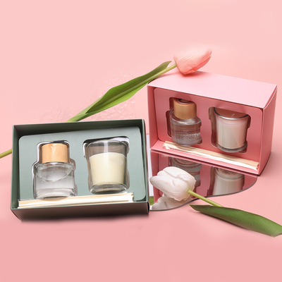 Mini Small Luxury Private Label Custom Glass Black Clear Scented Candle Jar Gift Set
