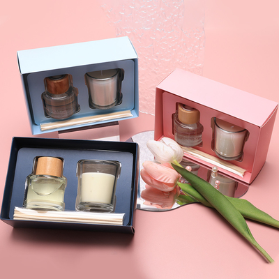 Mini Small Luxury Private Label Custom Glass Black Clear Scented Candle Jar Gift Set