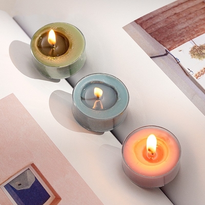 AROMA HOME 4 pcs Pack Aromatherapy DIY High Quality Ginger orange Rose Fragrance Soy Wax Scented Tea Light Candles