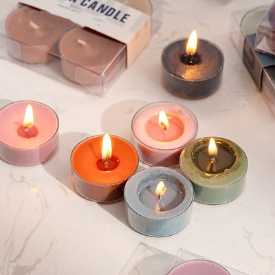 AROMA HOME 4 pcs Pack Aromatherapy DIY High Quality Ginger orange Rose Fragrance Soy Wax Scented Tea Light Candles