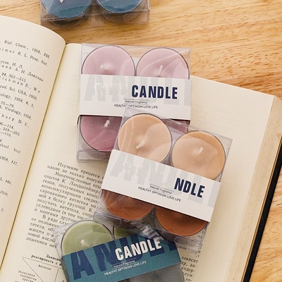 AROMA HOME 4 pcs Pack Aromatherapy DIY High Quality Ginger orange Rose Fragrance Soy Wax Scented Tea Light Candles