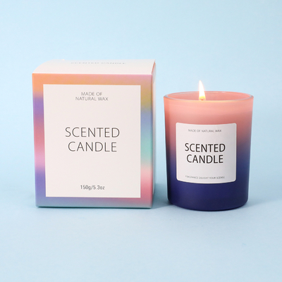 AROMA HOME China USA CA Warehouse 5oz Frosted Gradient Glass Jar Scented Candle With Gift Box
