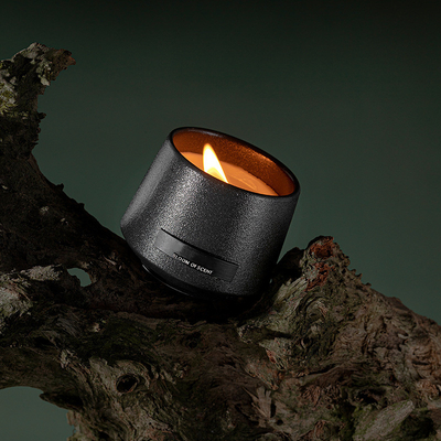 AROMA HOME Wholesale Custom Home Decorative Black Wooden Wick Frosted Creative Ceramic Metal Lid Scented Candles