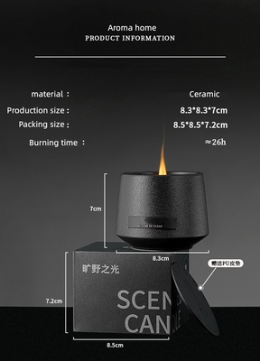 AROMA HOME Wholesale Custom Home Decorative Black Wooden Wick Frosted Creative Ceramic Metal Lid Scented Candles