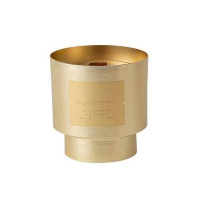 AROMA HOME Custom Unique Private Label Wood Wick Luxury Soy Wax Gold Plated Metal Jars Candle For Valentine's Day Gift