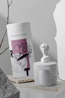 AROMA Custom Decorative Candles Fragrance Greek Sculpture David Statue Vessels Candles Scented Ceramic Candle Jar With L