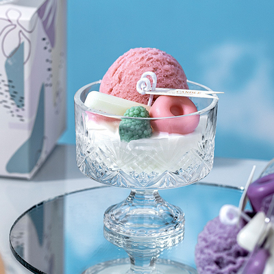 AROMA HOME Wholesales Unique Ice Cream Scented Candle For Home Decor Handmade Glass soy wax Candles Christmas Gifts