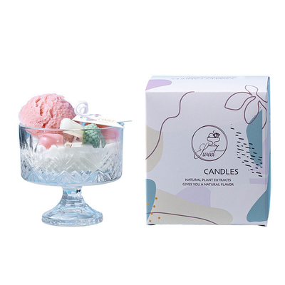 AROMA HOME Wholesales Unique Ice Cream Scented Candle For Home Decor Handmade Glass soy wax Candles Christmas Gifts