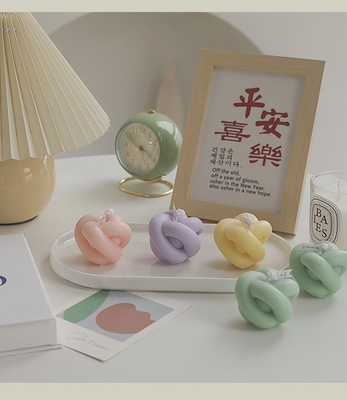 AROMA HOME Handmade Home Decoration Cute Small Twist Magic Ball Knot Shape Scent Soy Wax Carved Candle
