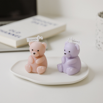 AROMA HOME Colorful Handmade 3D Bear Shaped Carving Scented Candles For Home Decor Accessories