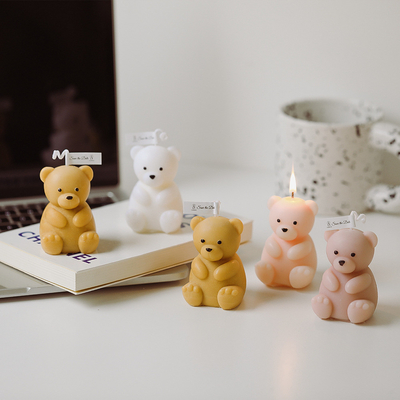 AROMA HOME Colorful Handmade 3D Bear Shaped Carving Scented Candles For Home Decor Accessories