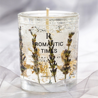AROMA HOME Decor Flower Scent Jelly Fragrance Candle Luxury Private Label Gel Soy Wax Scented Candle in Glass Jar