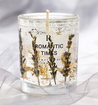 AROMA HOME Decor Flower Scent Jelly Fragrance Candle Luxury Private Label Gel Soy Wax Scented Candle in Glass Jar