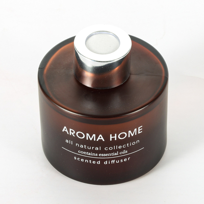 AROMA HOME Hot-sell Oil Fragrance Glass Jar Luxury Brown Reed Diffuser Scented Candles Gift Set