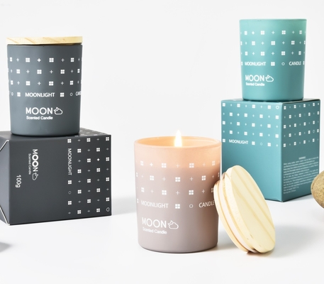 AROMA HOME Natural Christmas Widely Used Gradient Nordic Style Soy Wax Glass Jar Scented Candle with Folding Box