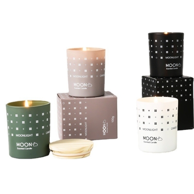 AROMA HOME Natural Christmas Widely Used Gradient Nordic Style Soy Wax Glass Jar Scented Candle with Folding Box