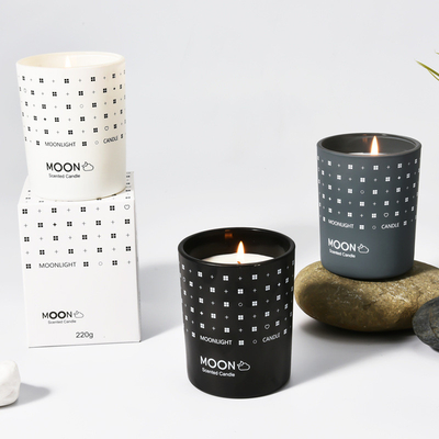 AROMA HOME Natural Christmas Widely Used Gradient Nordic Style Soy Wax Glass Jar Scented Candle with Folding Box
