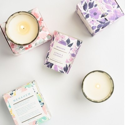 AROMA HOME Wholesale Luxury Household Gift Set Custom Creative Flower Fragrance Glass Jar Soy Wax Scented Candle
