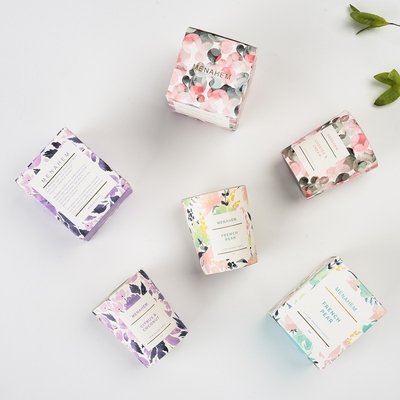 AROMA HOME Wholesale Luxury Household Gift Set Custom Creative Flower Fragrance Glass Jar Soy Wax Scented Candle