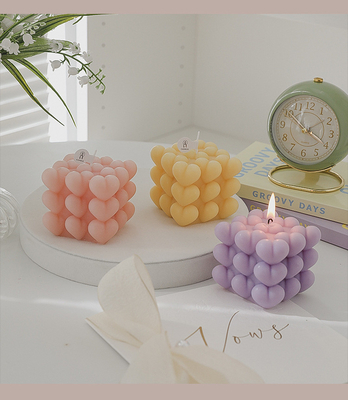 AROMA HOME INS OEM Rubik's Geometric Cube Aromatherapy soy wax cube bubble candle scented candles for home decoration