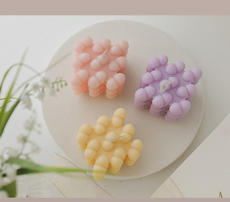 AROMA HOME INS OEM Rubik's Geometric Cube Aromatherapy soy wax cube bubble candle scented candles for home decoration