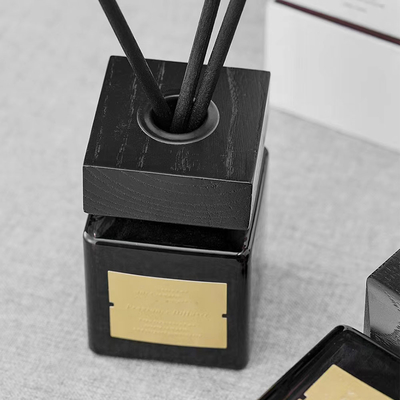 Customize Air Freshening Home Decor Fragrance Oil Stick Black Glass Reed Diffuser