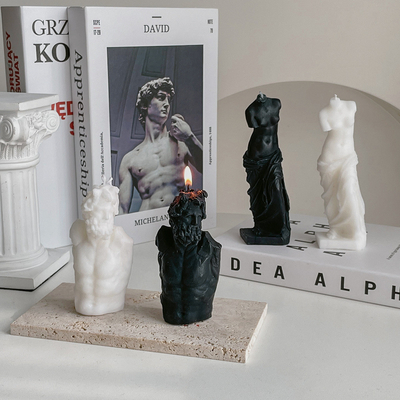 AROMA HOME Romantic Love Scented Candles David Venus Laocoon Human Body Sculpture Soy Wax Scented Candles Birthday Gifts