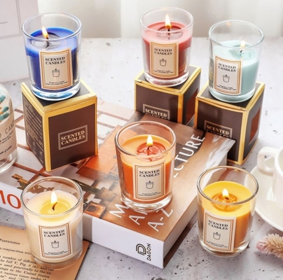 AROMA HOME Luxury Private Label Custom Aromatherapy Nordic Ins Fragrance Scented Soy Wax Clear Jar Candles With Gift Box