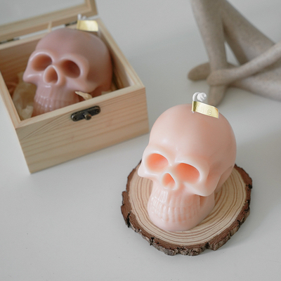 Wholesale Halloween Home Decor Fragrance Private Label Novelty Skull Shaped Soy Wax Scented Craft Candle