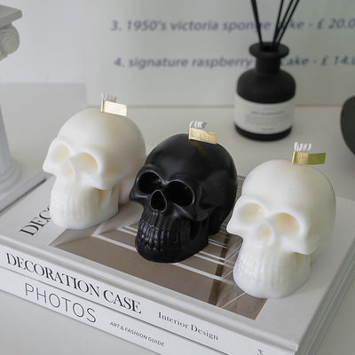 Wholesale Halloween Home Decor Fragrance Private Label Novelty Skull Shaped Soy Wax Scented Craft Candle