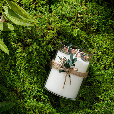 AROMA HOME Custom Luxury Private Label Gift Box Glass Jar Healing Crystal Spiritual Aromatherapy Scented Soy Candles