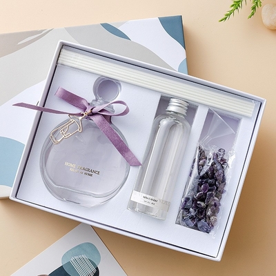 Home Aromatherapy Essential Oil Fragrance Perfume Crystal Glass Bottle Reed Diffuser