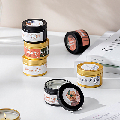 AROMA HOME Customized Mini Black and Golden Color Gift Set 5 Scents Home Fragrance Scented Soy Wax Candle