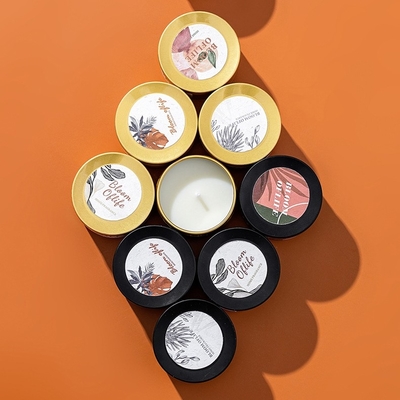 AROMA HOME Customized Mini Black and Golden Color Gift Set 5 Scents Home Fragrance Scented Soy Wax Candle