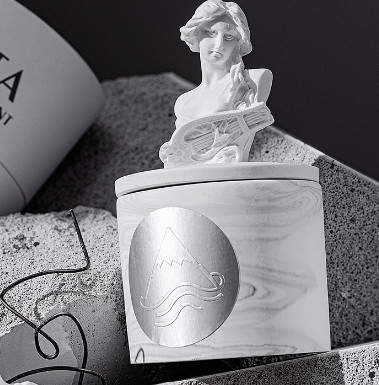 Spot Version Meditation Gypsum Cup Body With Resin Cup Lid Filled With Wax